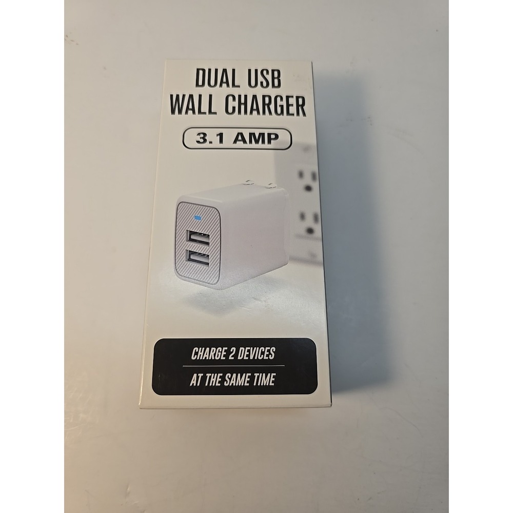 Dual‎ USB Wall Charger 3.1 AMP White New